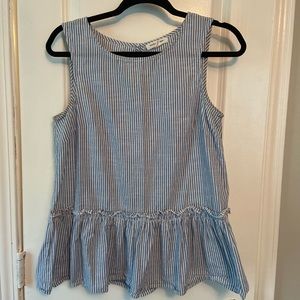 Peplum seer sucker blouse